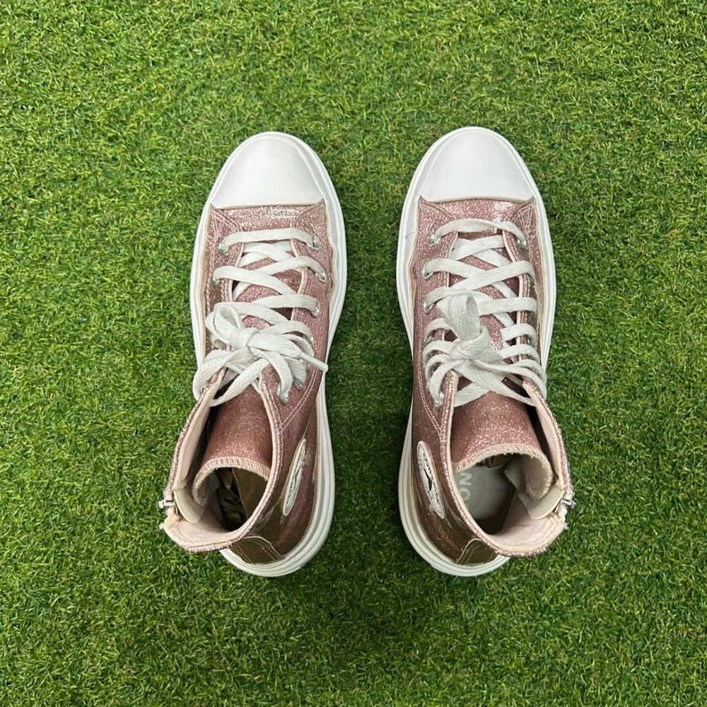 Converse Chuck Taylor All Star Lugged 2.0 Pink Glitter High Top Womens 5.5 - Picture 3 of 6
